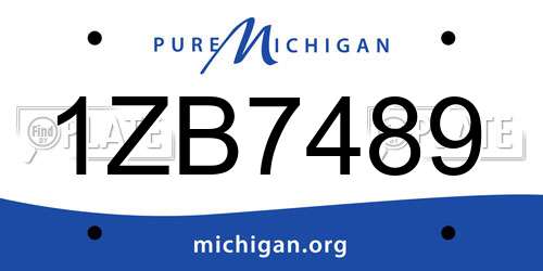 1ZB7489 Michigan License Plate