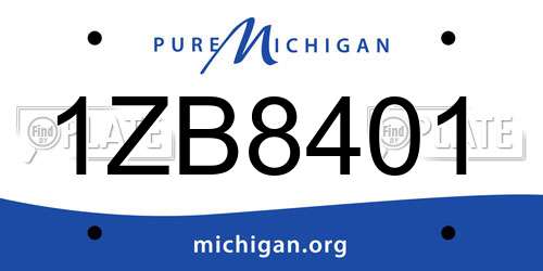 1ZB8401 Michigan License Plate