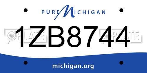 1ZB8744 Michigan License Plate