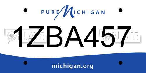 1ZBA457 Michigan License Plate
