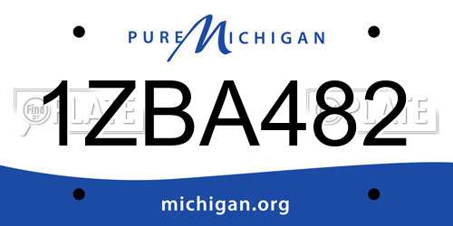 1ZBA482 Michigan License Plate