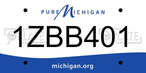 1ZBB401 Michigan License Plate