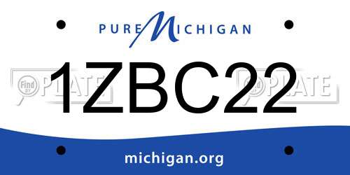 1ZBC22 Michigan License Plate