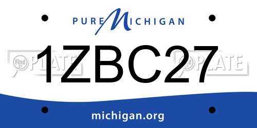 1ZBC27 Michigan License Plate