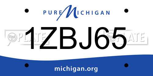 1ZBJ65 Michigan License Plate