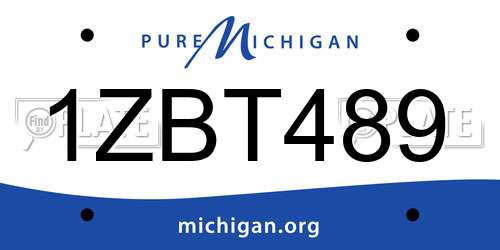 1ZBT489 Michigan License Plate