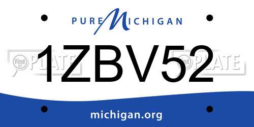 1ZBV52 Michigan License Plate