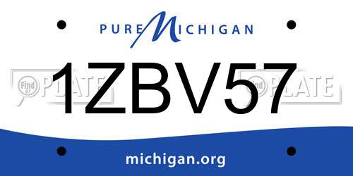 1ZBV57 Michigan License Plate