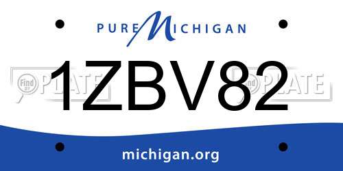 1ZBV82 Michigan License Plate