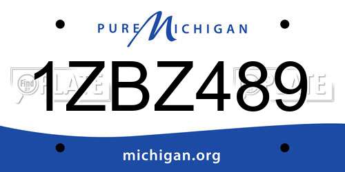 1ZBZ489 Michigan License Plate