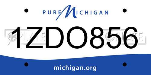 1ZDO856 Michigan License Plate