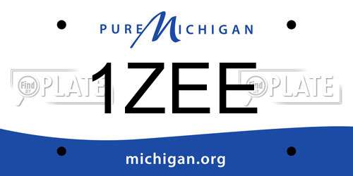 1ZEE Michigan License Plate