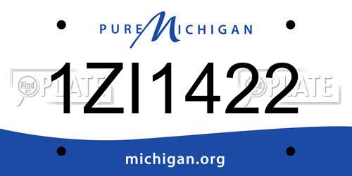 1ZI1422 Michigan License Plate