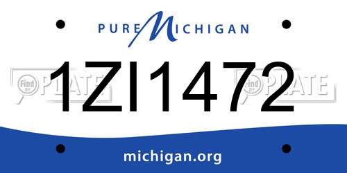 1ZI1472 Michigan License Plate