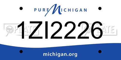 1ZI2226 Michigan License Plate
