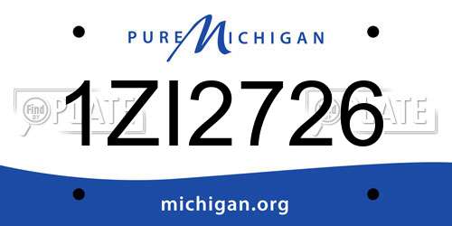 1ZI2726 Michigan License Plate