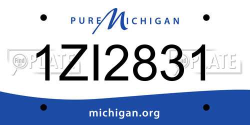 1ZI2831 Michigan License Plate