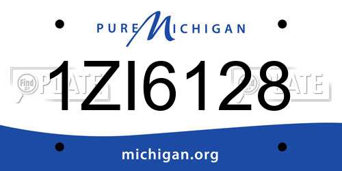 1ZI6128 Michigan License Plate