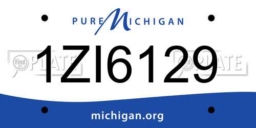 1ZI6129 Michigan License Plate