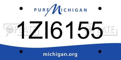 1ZI6155 Michigan License Plate