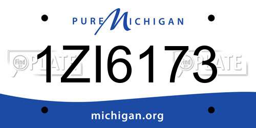 1ZI6173 Michigan License Plate