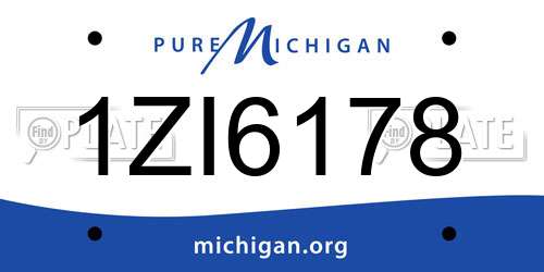 1ZI6178 Michigan License Plate