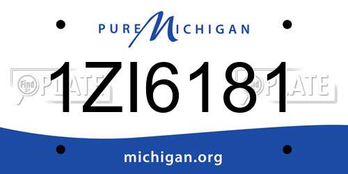 1ZI6181 Michigan License Plate