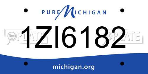 1ZI6182 Michigan License Plate