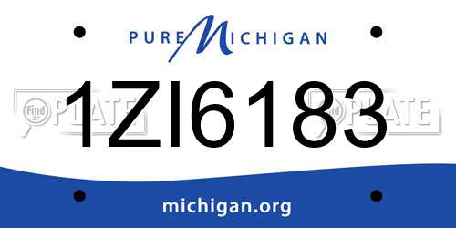 1ZI6183 Michigan License Plate