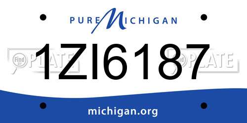 1ZI6187 Michigan License Plate