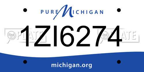 1ZI6274 Michigan License Plate