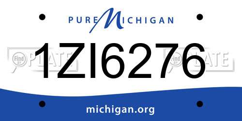 1ZI6276 Michigan License Plate