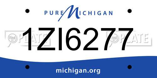 1ZI6277 Michigan License Plate