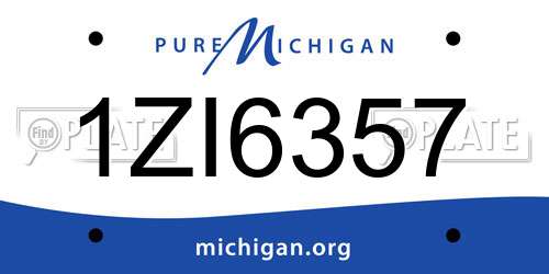 1ZI6357 Michigan License Plate