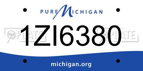 1ZI6380 Michigan License Plate