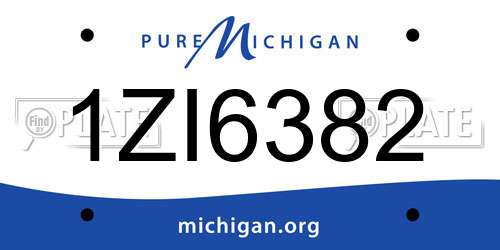 1ZI6382 Michigan License Plate