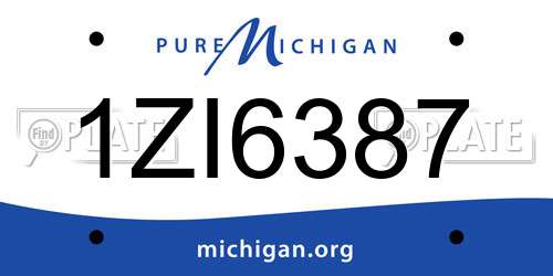 1ZI6387 Michigan License Plate
