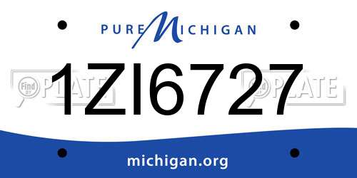 1ZI6727 Michigan License Plate