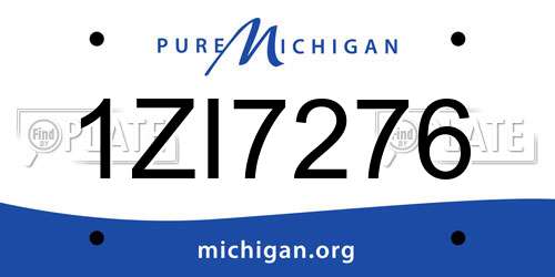 1ZI7276 Michigan License Plate