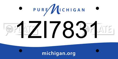 1ZI7831 Michigan License Plate