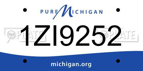 1ZI9252 Michigan License Plate
