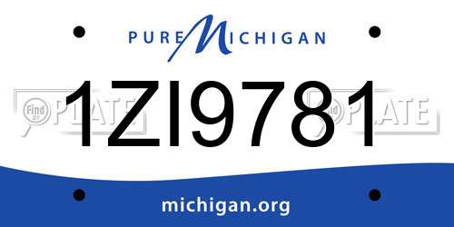 1ZI9781 Michigan License Plate