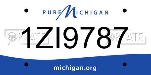 1ZI9787 Michigan License Plate