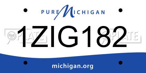 1ZIG182 Michigan License Plate