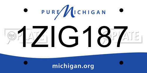 1ZIG187 Michigan License Plate