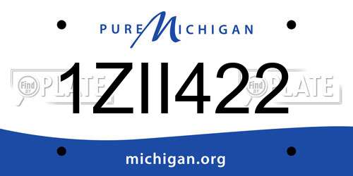 1ZII422 Michigan License Plate