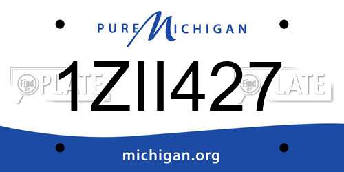 1ZII427 Michigan License Plate