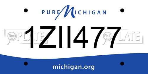 1ZII477 Michigan License Plate
