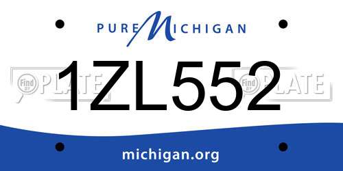 1ZL552 Michigan License Plate