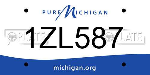 1ZL587 Michigan License Plate
